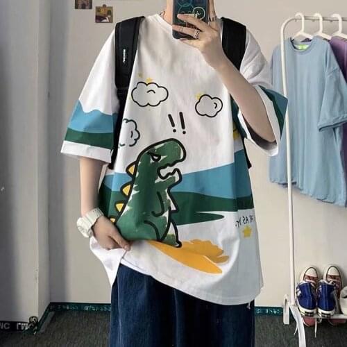 Men Funny Designer Cartoon Printed Harajuku T Shirt Summer 2020 Man Japanese Streetwear T Shirts Male Korean Casual Tops Tees