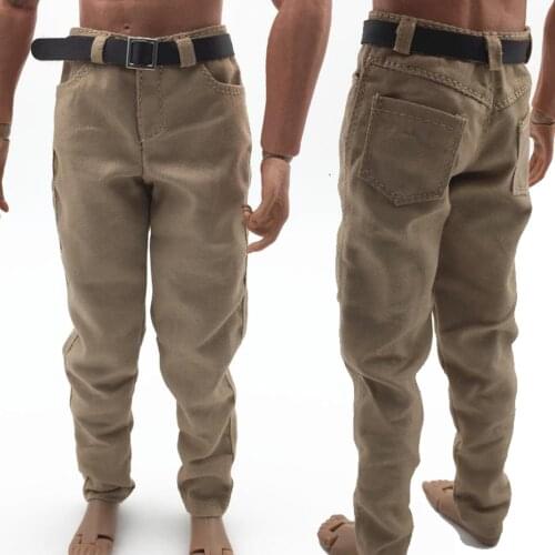 1/6 Scale Male Casual Pants Khaki Trousers for 12'' Action Figure Body Clothing Accessories