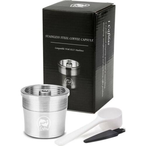 Portable Stainless Steel Coffee Capsule Shell Reusable Cup Pod Holder Filter Set