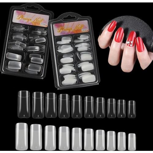 Taoye teemo 100pcs Clear/Natural/White False French Style Nail Tips Artificial Fake Acrylic Nails Art Manicure Tools False Nails