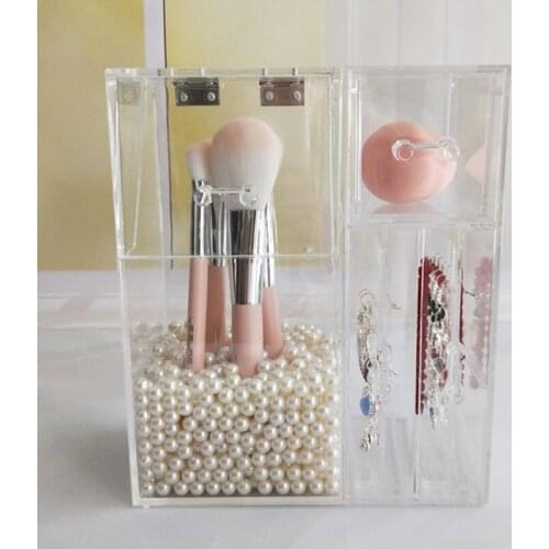 New Fashion Acrylic Jewelry Display Holds Up Earrings Ear Stud Holder Transparent Organizer Showcase Stand Cosmetic storage Box
