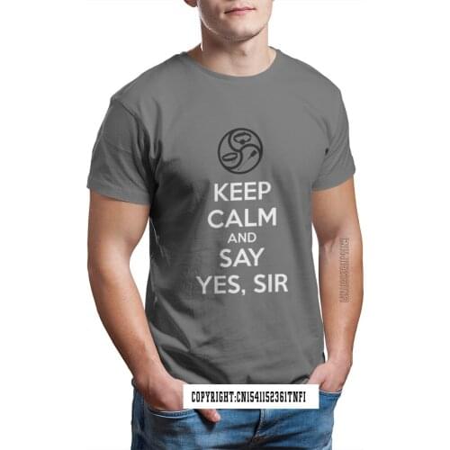 New Summer Adults Keep Calm And Say Yes Sir BDSM Kink Dom Sub T-Shirt 100% Cotton Sexy Sub Ofertas Men