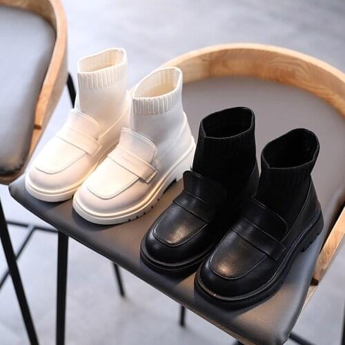 Autumn Fashion Knitting Girls Winter Shoes For Children Boots 2021 Children Sock Boots Non-Slip Breathable Boots 3456 7 8 9 1011