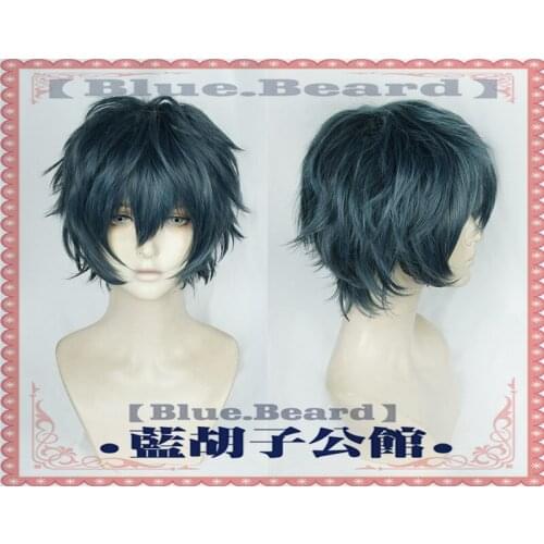 New Game Arknights Cosplay Faust Mephisto Pheles Wig Ink Blue Green Synthetic Wig Costume Halloween Party Play Wigs Hair