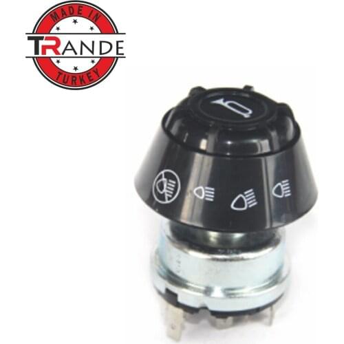 Headlight Switch With Horn 5-8 Wiring Points for Car, Tractors and Universal Vehicles M12X1 Made In Turkey