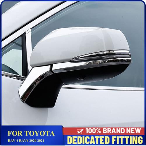 Fit For Toyota RAV 4 RAV4 2020 2021ABS Chrome Rearview Side Mirror Cover Trims Car Side Door Rearview Mirror Strips