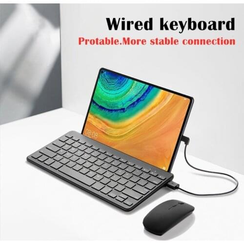 Wired keyboard For Huawei Matepad Pro 10.8 T10S T8 T5 T3 10 tablet USB C Wired Protable Holder Ultra-Thin Quiet keyboard+ Mouse