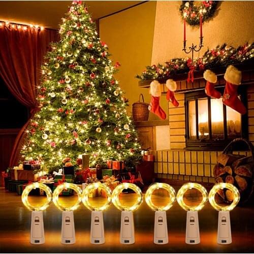 Christmas Lights String Led Wine Bottle with Cork Bottle Lights Battery Cork for Party Wedding Christmas Bar Decor Warm White