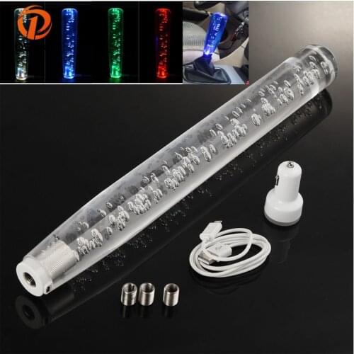 POSSBAY 30/20/10CM Gear Stick Shift Lever Knob Universal LED Multi-Color Manual Car Gear Shift Knob Shifter Lever Car Styling