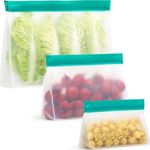 1Pcs Self Sealed Food Storage Bag Leakproof Reusable Transparent with Ziplock Sealing Fresh Bags Kitchen Organizer