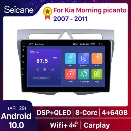 Seicane 9 inch Android 10.0 2+32G QLED Car Radio GPS Navigation For Kia Morning picanto 2007 2008-2011 Video Player 2din DSP