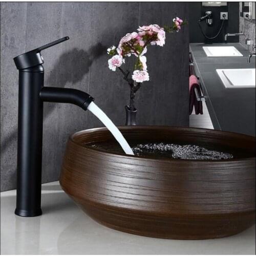 Vidric Total brass black basin faucet hot and cold wash faucet single lever bathroom basin sink tap brass sink mixer