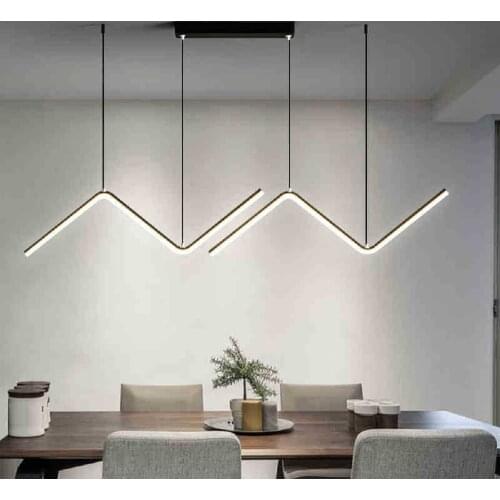 Modern LED chandelier restaurant lamp simple modern personality bar coffee shop Nordic lines indoor lighting home decor