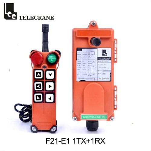 Telecrane A21 F21-E1 6 Singe Pushbuttons 3 Motion Industrial Wirelesss Radio Remote Control With Transmitterand Receiver