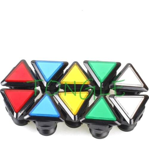 50pcs/lot illuminated 12v Triangle LED Arcade Push Button With Microswitch 5 Colors