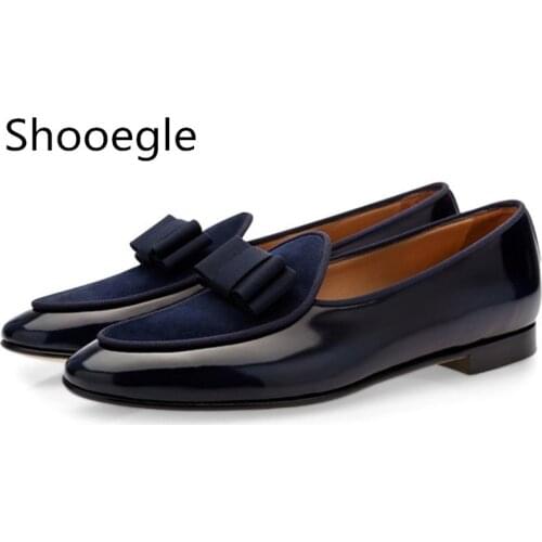 Spring men formal Shoes Bowknot men shoes casual slip on wedding party dress male flats leather and suede loafers