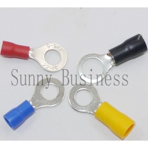 50 #10 Vinyl Ring Terminal Connector RV1.25-5 RV2-5 RV3.5V5 RV5.5-5 22-18 16-14 14-12 12-10 GA AWG Gague Crimp Wire