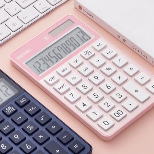 1pcs Deli DL-1576A Desktop Calculator Student Finance Office Common Large Screen Solar Dual Power Computer