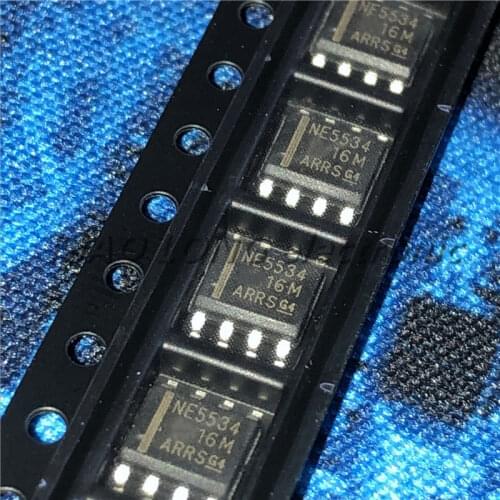 10PCS/LOT NE5534DR SOP-8 NE5534 SOP NE5534A 5534A SOP8 NE5534ADR In Stock Single high-efficiency low-noise operational amplifier
