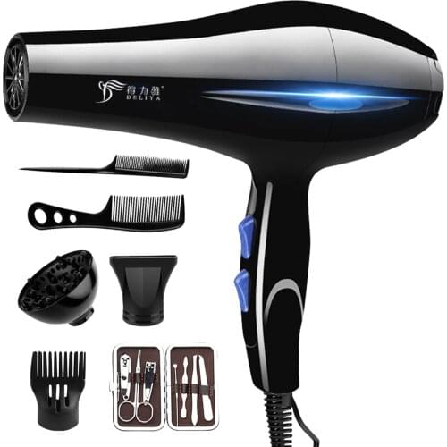 1200W Professional Electric Hair Dryer Hairdryer with Diffuser Concentrator Combs Manicure Kit for Home Hair Salon EU Plug