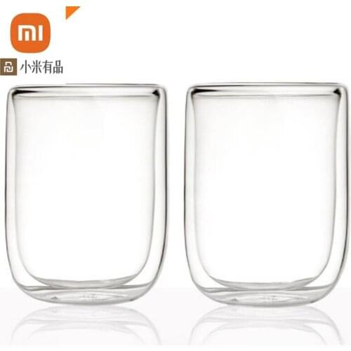 2pcs xiaomi youpin17PIN glass double-layer cup borosilicate glass 400mL large flow wine cup