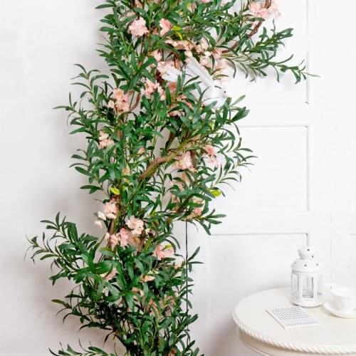 6Fork Artificial Leaf Olive Tree Branches Green Plants Silk Flowers Plastic Greenery for Wedding Arch Home Background Decoration