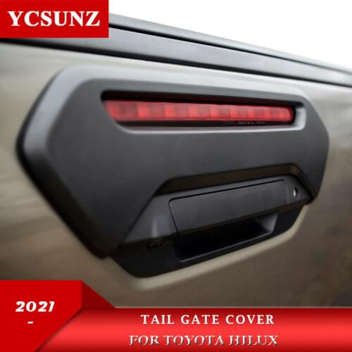 ABS Tailgate Cover Car Accessories For Toyota Hilux 2021 Chrome Black Carbon Rear Handle Bowl Cover
