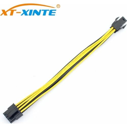 XT-XINTE 4Pin to 8Pin Power Cable Adapter for PC 4P to 8P CPU P4 to P8 Extension Cables Convertor Wire Cord 20cm for Mining BTC