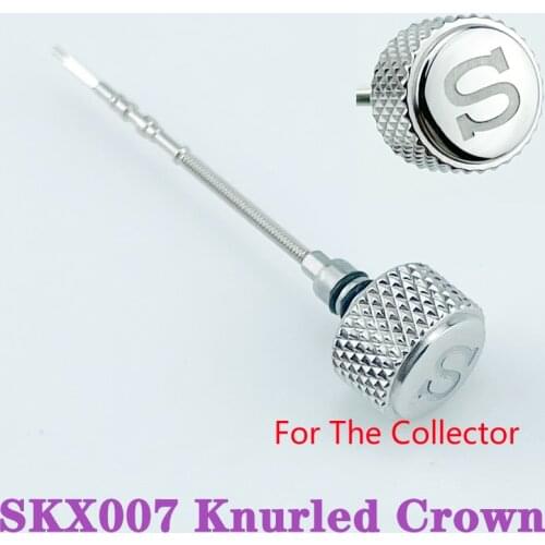 Watch Accessories SKX007 Knurled Crown Signed 'S' Mod Parts Polished Finish Compatible With 7S26 NH35/36 NE15 6R15 Movement