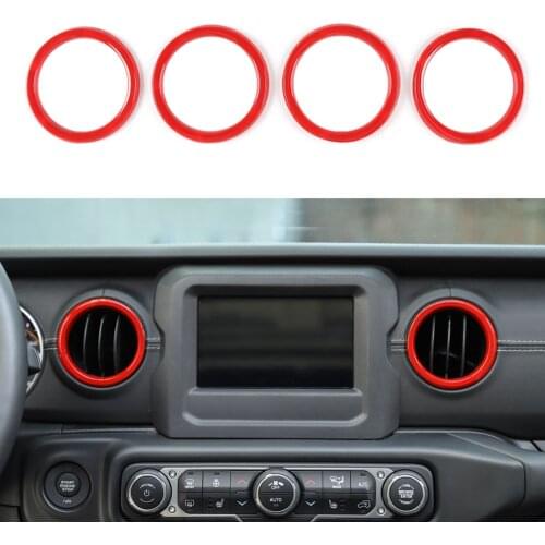 Car Dashboard Air-conditioning Vent Decoration Cover Stickers Trim for Jeep Wrangler JL & JT Gladiator 2018