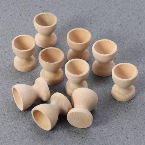 12pcs DIY Wooden Egg Holder Easter Day Decoration For Household Kitchen Eggs Holding Cups Kids DIY Painting Easter Egg Cup A35