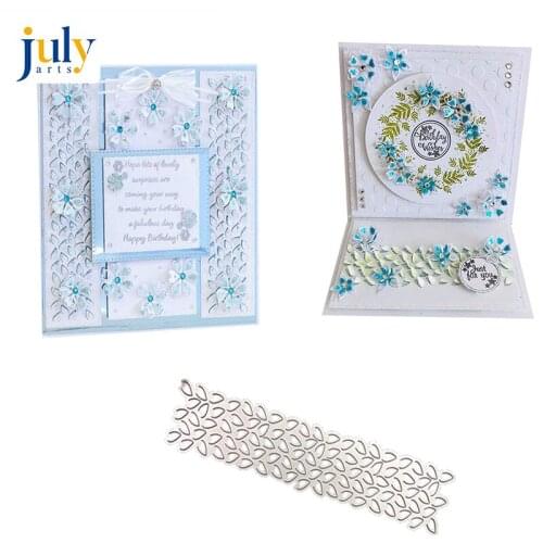 Julyarts Spring Leaves Hollow Cutting Dies Metal Stencils DIY Scrapbooking Photo Album Template Cutting Dies Lace Edges Hollow