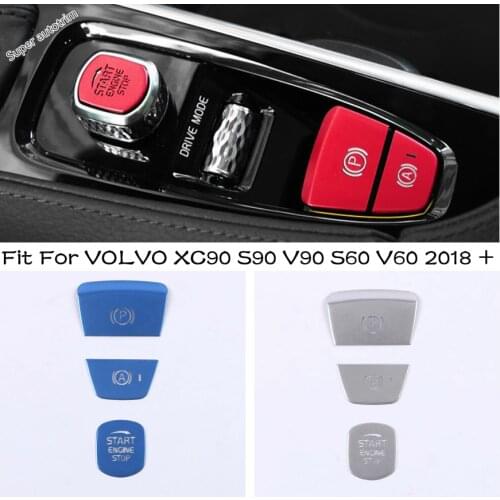 Car Engine Ignition Start Stop Push Button Switch Button Cover Trim Fit For VOLVO XC90 S90 V90 S60 V60 2018 - 2021 Accessories