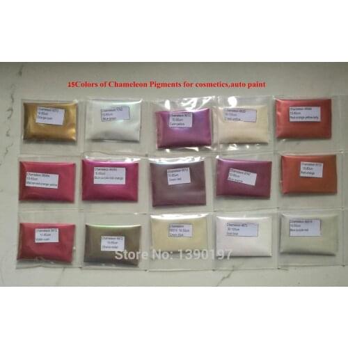 Chameleon pearlsecent Pigment kit, chameleon pearl pigment, 15colors of color changing pigment