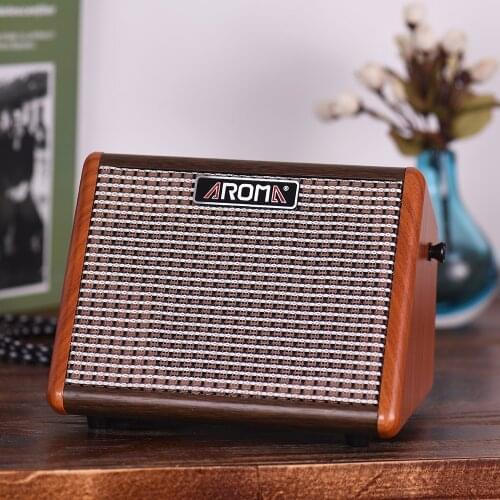 AROMA AG-15A 15W Portable Acoustic Guitar Amplifier Amp BT Speaker Built-in Rechargeable Battery with Microphone Interface