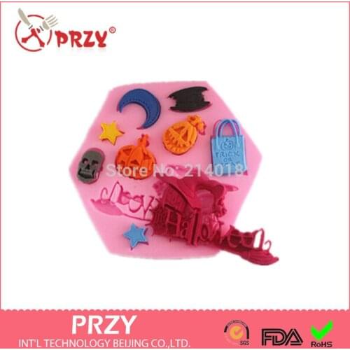 Package bat moon and the stars Shaped silicone fondant Cake decoration mold soap mold 100% food grade raw material Jelly mold