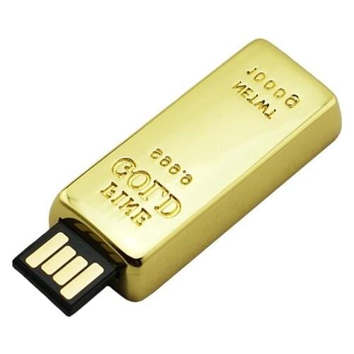 Luxury Gold Bar Pen Drive Usb Flash Drive 64GB 8GB 16GB 32GB Pendrive Real Capacity Memory Stick Disk On Key 128GB 512GB 1TB 2TB