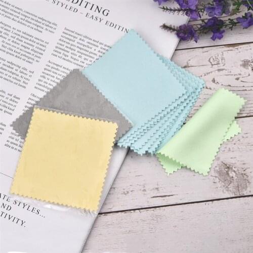 50pcs/Pack 8x8cm Polish Cleaning Polishing Cloth With Package Cleaning Cloth Silver Jewelry Wiping Cloth Individually Packaged