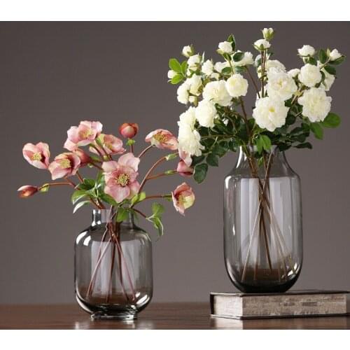 Modern Glass Vase Transparent Terrarium Containers Tabletop Crafts Creative Flower Pot Wedding Home Decoration Accessories