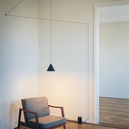 Modern Long Wire design Led Pendant Lights Geometric Pendant Lamp for living room Bedside Wall Sconce Hanging Light Fixture