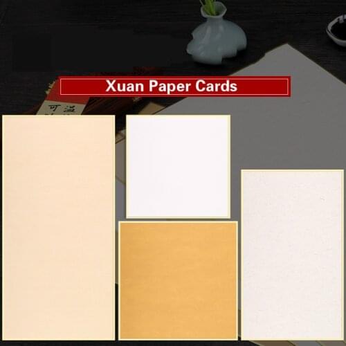 Xuan Paper Card Colorful Calligraphy Creation Watercolor Painting Mounting Paper Cards Carta Di Riso 10 Sheets Raw Xuan Paper