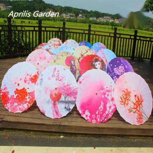 Silk Rainproof Antique Classical Hanfu Oiled Paper Umbrella Photography Prop Dance Umbrella parasol guarda chuva Chinese Women