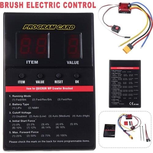 1set RC Car Waterproof Brushed ESC Controller 80A 2-3S With Program Card For 1:10 RC Cars Crawler Parts