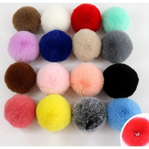 10CM 1 PCS 20 Colors Fluffy Rabbit Fur Ball Pompom Artificial Rabbit Fur For Women Car Bag Garment Key Chain Fur Ball