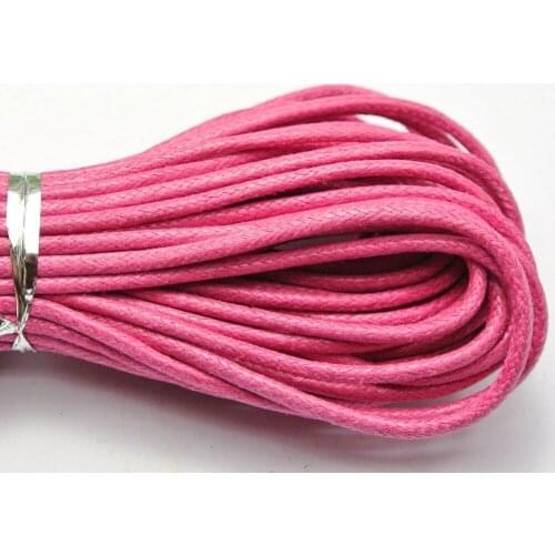30 Meters Hot Pink Waxed Cotton Beading Cord Thread Line 2mm Jewelry String