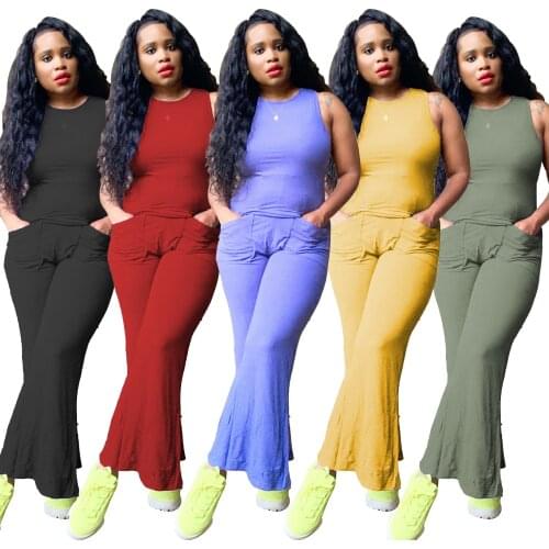 41L21623 Wholesale Items Summer Womens Set T-shirt Top Jogger Pants Suit Tracksuit Two Piece Set Fitness HIgh Street Outfit