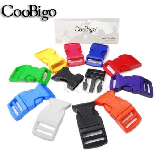 50pcs Colorful Curved Side Release Buckles Contoured 1"(26mm) Paracord Bracelet Backpacks shoes Bag Pets Collar DIY Accessories
