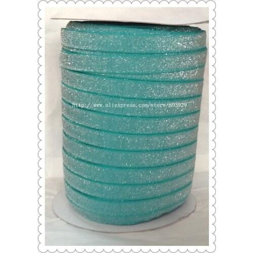 50yards/lot) Non - stretch 1.5" Frosted Jade Glitter Ribbon