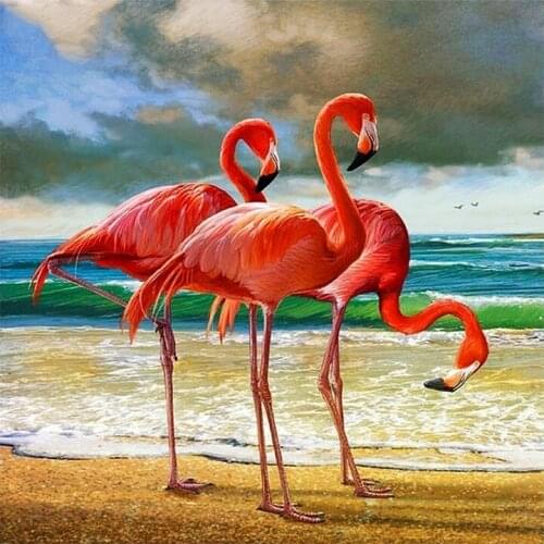 5D DIY Diamond Embroidery Flamingos Picture Of Rhinestone Craft Animal Diamond Embroidery Full Drill Kit handmade