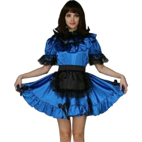 Satin Sissy Maid Dress Cosplay Costume Tailor-made